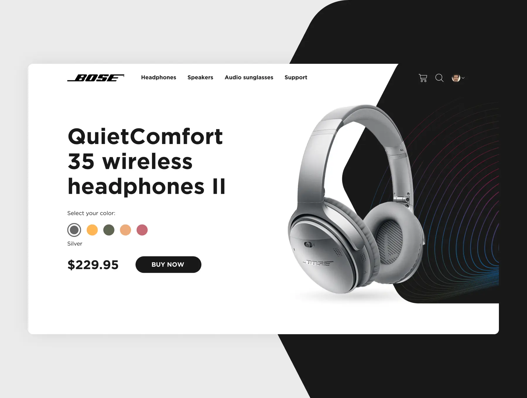 Product Page screen design idea #297: Headphones product page – TomWeb